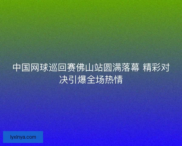 中国网球巡回赛佛山站圆满落幕 精彩对决引爆全场热情